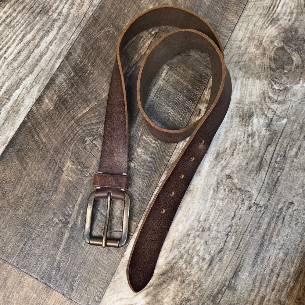 Vintage Brown Genuine Leather Belt Vintage Distressed Western Workwear Size 40